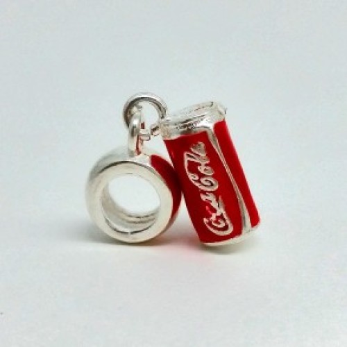  Pingente Coca-Cola Prata e esmalte
